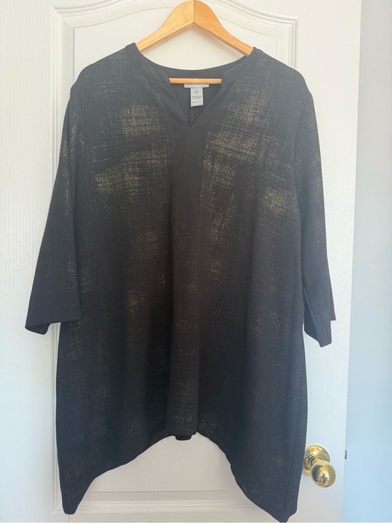 Catherines Tops - Catherines Black Tunic with Subtle Metallic Sheen
